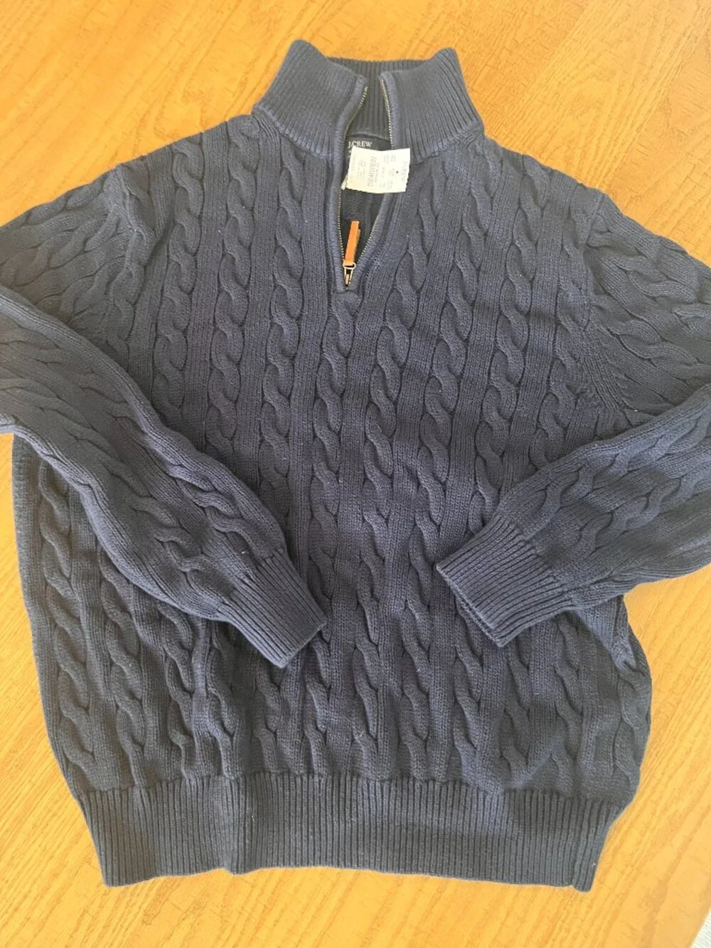 NWT JCrew Men's Cable Knit Navy Sweater